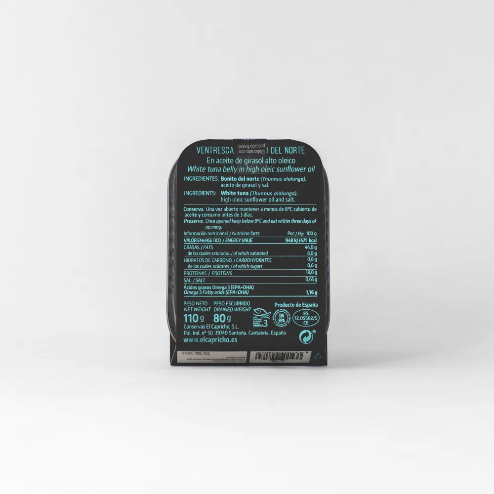Ventresca de bonito del norte en Girasol Alto Oleico-110g - Imagen 2