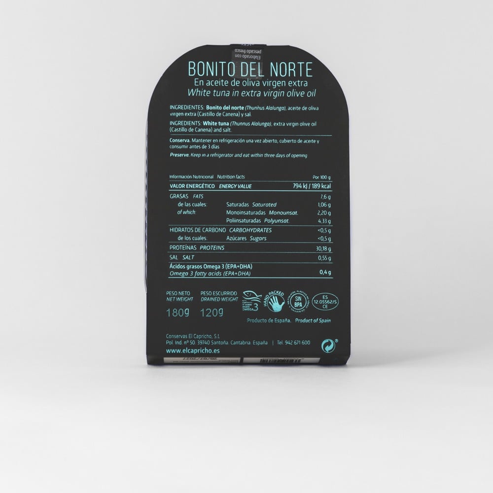 filetes de bonito del norte en aove 180g